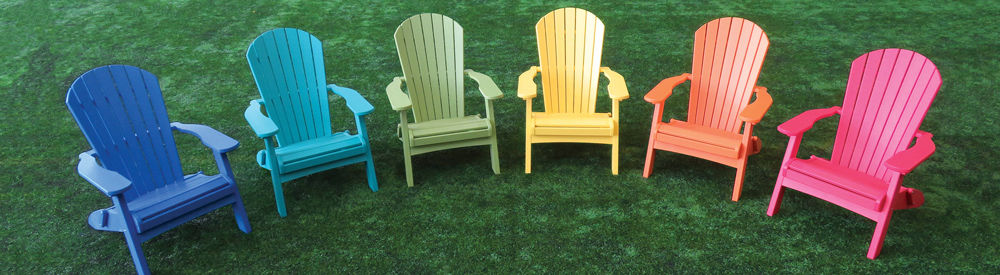Comfort Craft poly lumber no-maintenance Adirondack outdoor chairs come in a rainbow of colors.