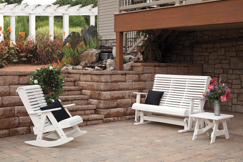 Comfort Craft Poly-lumber Outdoor Furniture Rollback Rocker and Glider Set